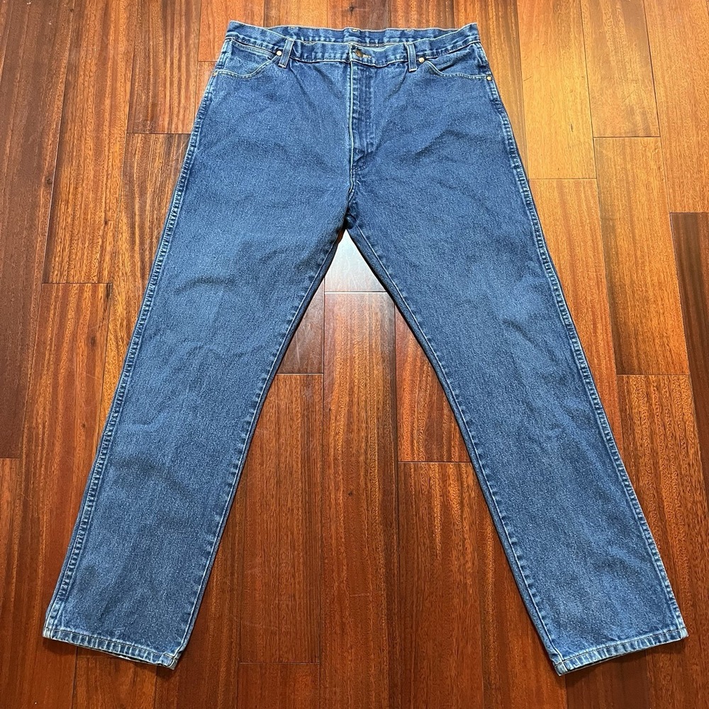 Wranger Jeans Mens 39x34 Blue Medium Wash 1013mwzpw Cowboy Cut Original Fit Work